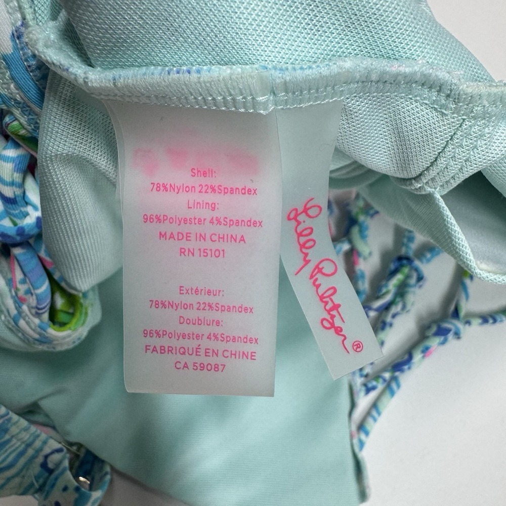 Lilly Pulitzer Isle Lattice One Piece bathing suit Sink Or Swim Womens Size 10 - Picture 5 of 7